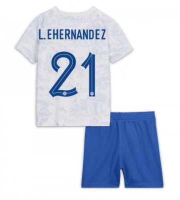 Frankrike Lucas Hernandez #21 Bortaställ Barn VM 2022 Kortärmad (+ Korta byxor)